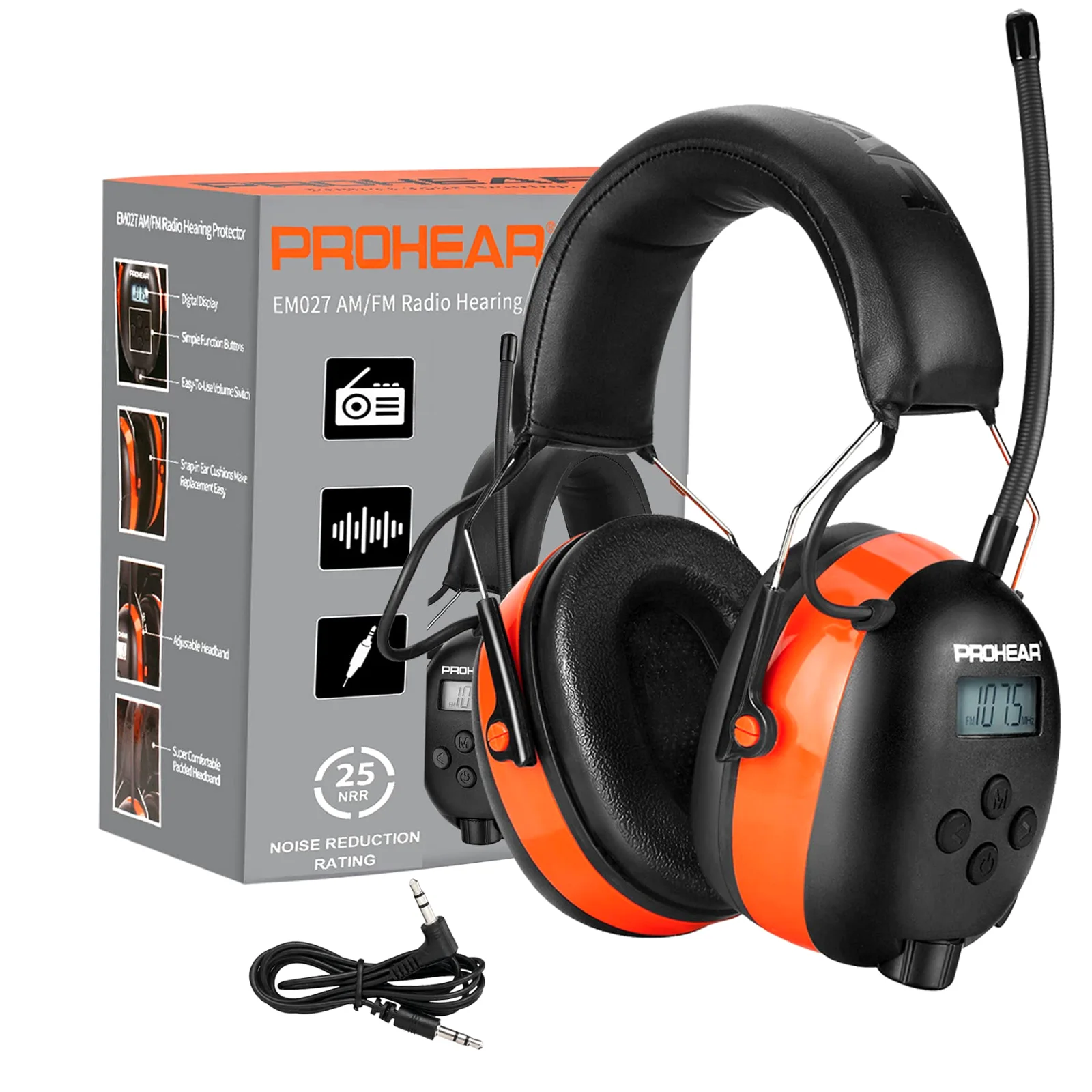 027 AM/FM Radio Earmuffs with Display
